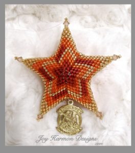 Flame Stitch Star Ornament with Squadron Patch Charm